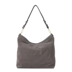 Abro Hobo Bag Signature aus Veloursleder grau Crossbody Bag