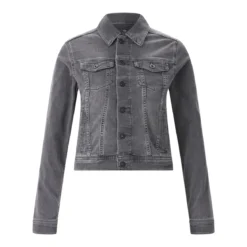 Adriano Goldschmied Jeansjacke mit Hemdkragen schwarz Jeansjacke