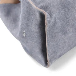 Agl Schultertasche aus Leder blau Shopper