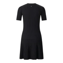 AMI Paris Geripptes Midikleid schwarz Midikleid