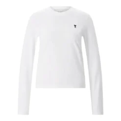 AMI Paris Langarmshirt aus Baumwolle weiß T-Shirt