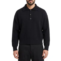 AMI Paris Pullover aus Merinowolle schwarz Pullover