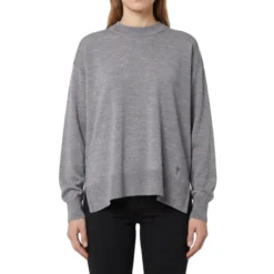 AMI Paris Pullover mit Wolle und Seide grau Pullover