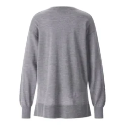 AMI Paris Pullover mit Wolle und Seide grau Pullover