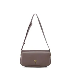 AMI Paris Schultertasche aus Leder schwarz Crossbody Bag