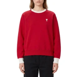 AMI Paris Sweatshirt aus Baumwolle rot