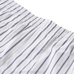 AMI Paris Vertical Stripe Bermuda Shorts With Elastic Waistb White Bermuda-Shorts