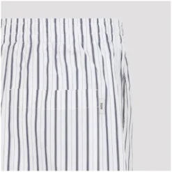 AMI Paris Vertical Stripe Bermuda Shorts With Elastic Waistb White Bermuda-Shorts