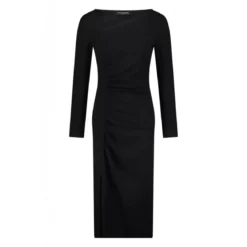 Ana Alcazar Figurbetontes Kleid mit Raffung schwarz Midikleid