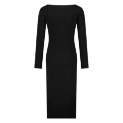 Ana Alcazar Figurbetontes Kleid mit Raffung schwarz Midikleid
