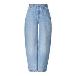 Anine Bing Classic Straight-Leg Jeans With Mid-Rise Waist Grey Straight Leg Jeans