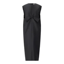 Balenciaga Midikleid mit Wolle & Seide schwarz Midikleid