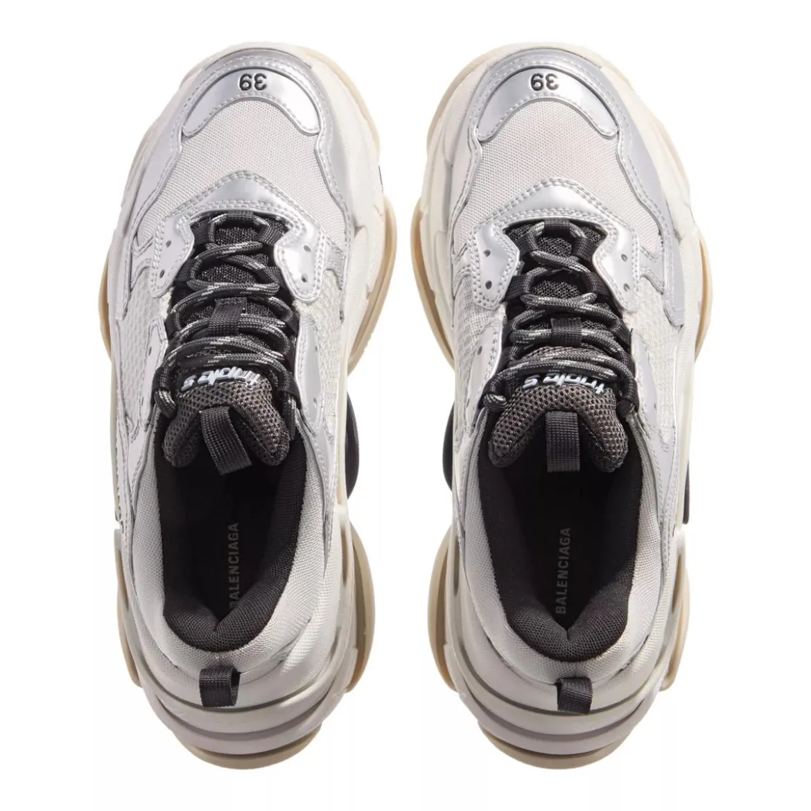 Balenciaga Triple S Metallic 8191 black/white/silver Low-Top-Sneaker