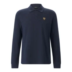 Belstaff Langärmeliges Poloshirt blau Poloshirt