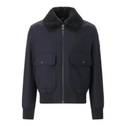 Belstaff Overshirt aus Woll-Mix dunkelblau Übergangsjacke