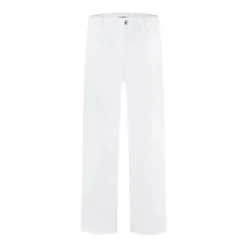 Cambio Tess pocket cropped modern white fringed Jeans