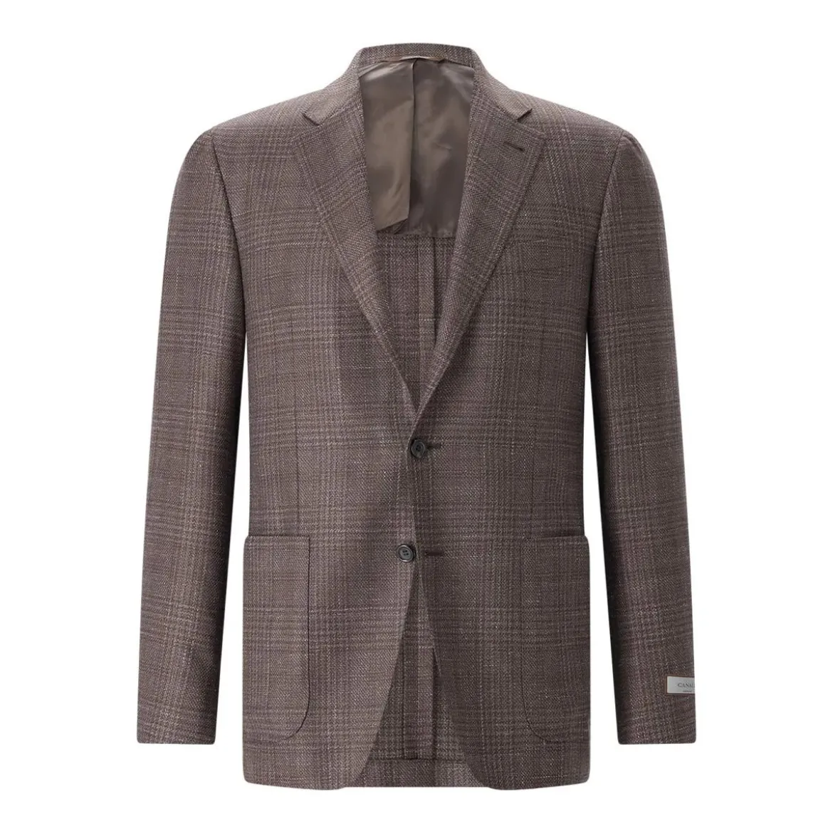 Canali Kariertes Sako Kei braun Anzugjacke