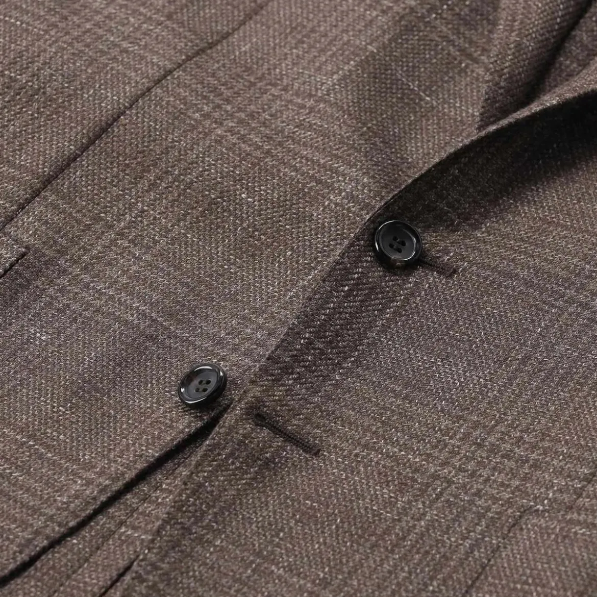 Canali Kariertes Sako Kei braun Anzugjacke