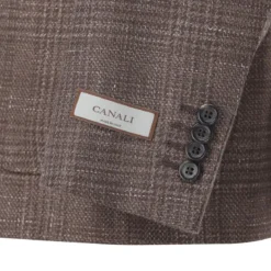 Canali Kariertes Sako Kei braun Anzugjacke