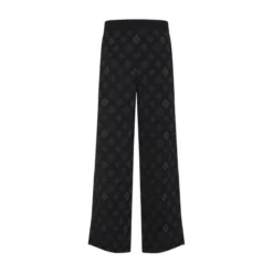 Casablanca Black Jacquard Trousers With Grey Logo Pattern Schwarz Hose