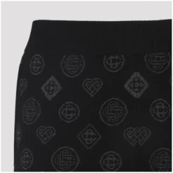 Casablanca Black Jacquard Trousers With Grey Logo Pattern Schwarz Hose