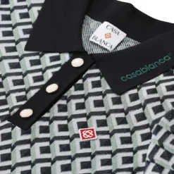 Casablanca Midi-Kleid mit Polo-Kragen grün Minikleid