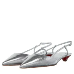 Christian Louboutin Miss Z Slingina Silver Pumps