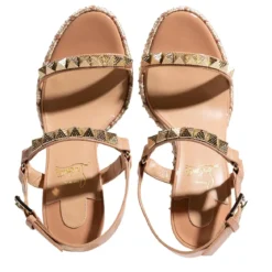 Christian Louboutin Pyraclou Espadrilles Cork Blush Sandaletten mit Absatz