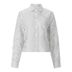 Closed Cropped Hemdbluse weiß Bluse