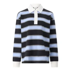 Closed Gestreiftes Langarm-Poloshirt mehrfarbig Poloshirt