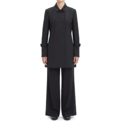 Courrèges Mantel aus Woll-Mix schwarz Wintermantel