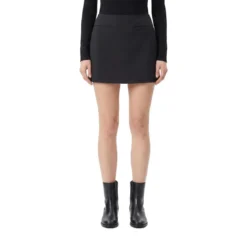 Courrèges Minirock aus Woll-Mix schwarz Minirock
