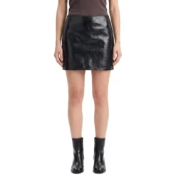 Courrèges Minirock Vinyl schwarz Minirock