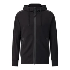 CP Company Hooded Open Sweatshirt Schwarz Strickjacke
