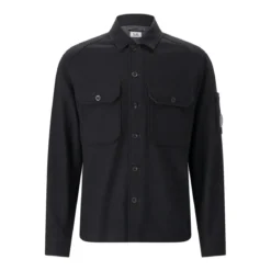 CP Company Overshirt aus Baumwoll-Mix schwarz Übergangsjacke