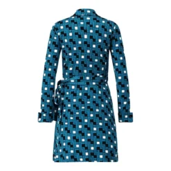 Diane von Furstenberg Blusenkleid Didi mit Muster blau Minikleid