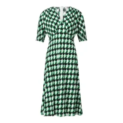 Diane von Furstenberg Kleid Jemma mit geometrischem Muster Grün Midikleid