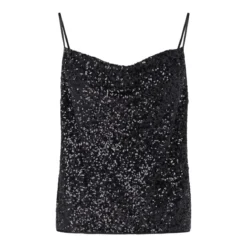 Diane von Furstenberg Top Berlin mit Pailletten Schwarz Top