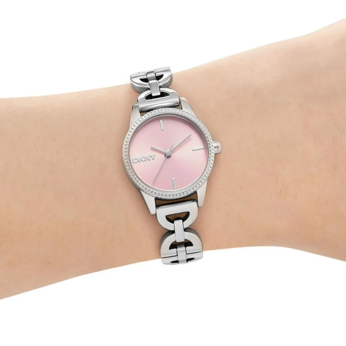 DKNY Quarzuhr Open Link Watch silber Quarzuhr