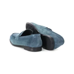 Doucal's Mokassin aus Leder blau Schnürschuhe