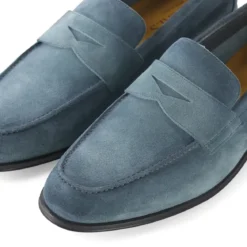 Doucal's Mokassin aus Leder blau Schnürschuhe