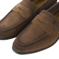 Doucal's Mokassins aus Veloursleder braun Schnürschuhe