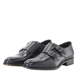 Doucal's Monkstrap aus Glattleder schwarz Schnürschuhe