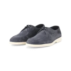 Doucal's Schnürschuhe aus Veloursleder blau Schnürschuhe