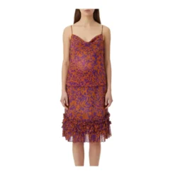 Dries Van Noten Midirock Scotts mit Muster orange Midirock
