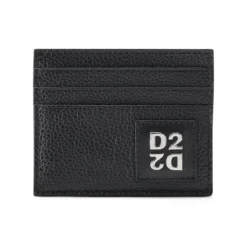 Dsquared2 Kartenetui Upside Down aus Leder schwarz Geldbörse