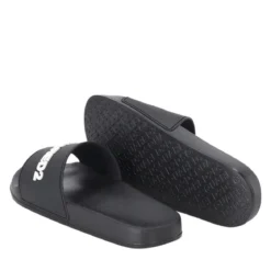 Dsquared2 Pantoletten mit Logo schwarz Slides