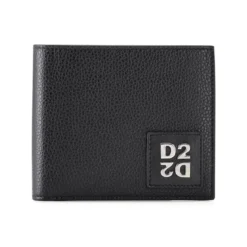 Dsquared2 Portemonnaie Upside Down aus Kalbsleder schwarz Geldbörse
