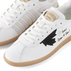 Dsquared2 Sneaker aus Leder weiß Schnürschuhe