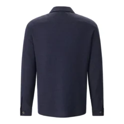 Eleventy Overshirt aus Baumwolle & Leinen dunkelblau Übergangsjacke
